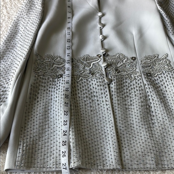 Vintage John Meyer Aqua Green Beaded Jacket & Skirt Set Women’s - Picture 14 of 17